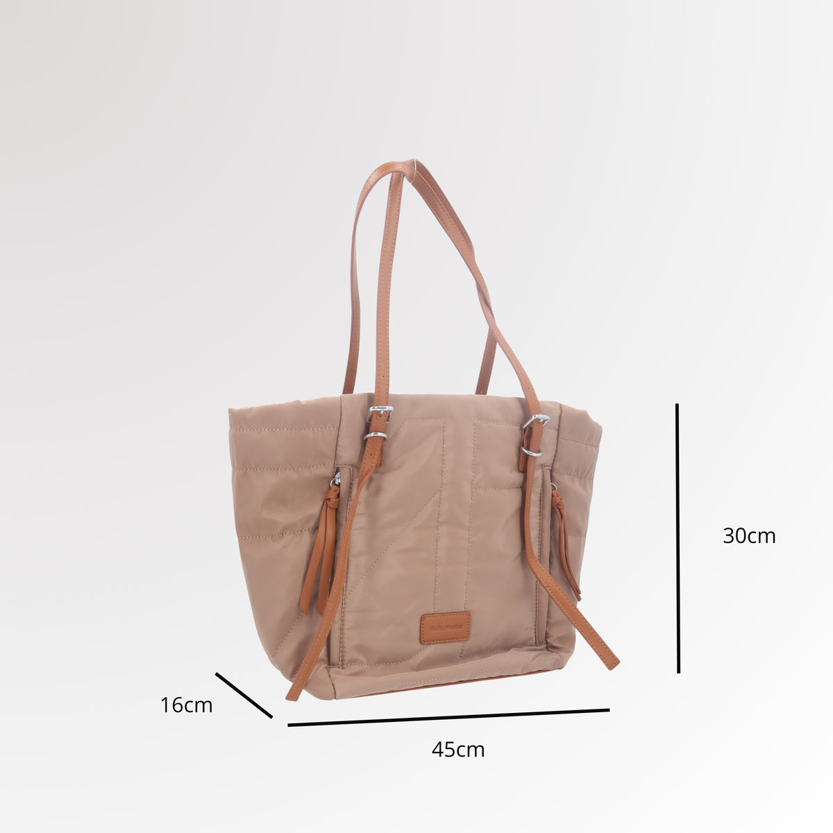 Bolsa Tote Bag Multifuncional em Nylon com Compartimentos Bege
