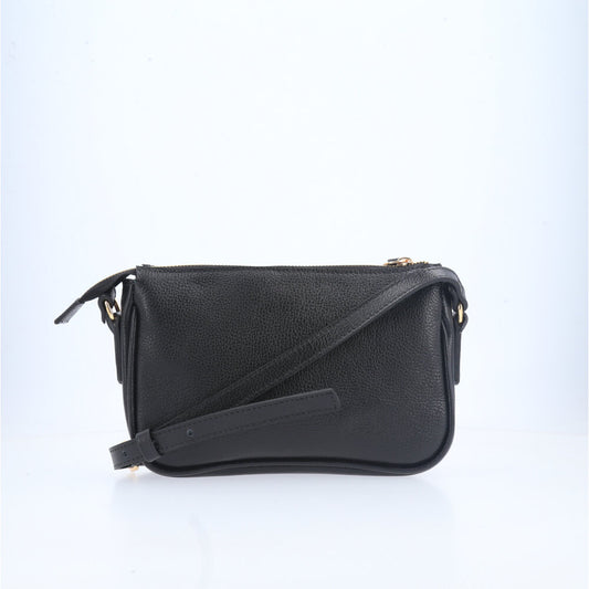 Bolsa Feminina Transversal em Couro Preto
