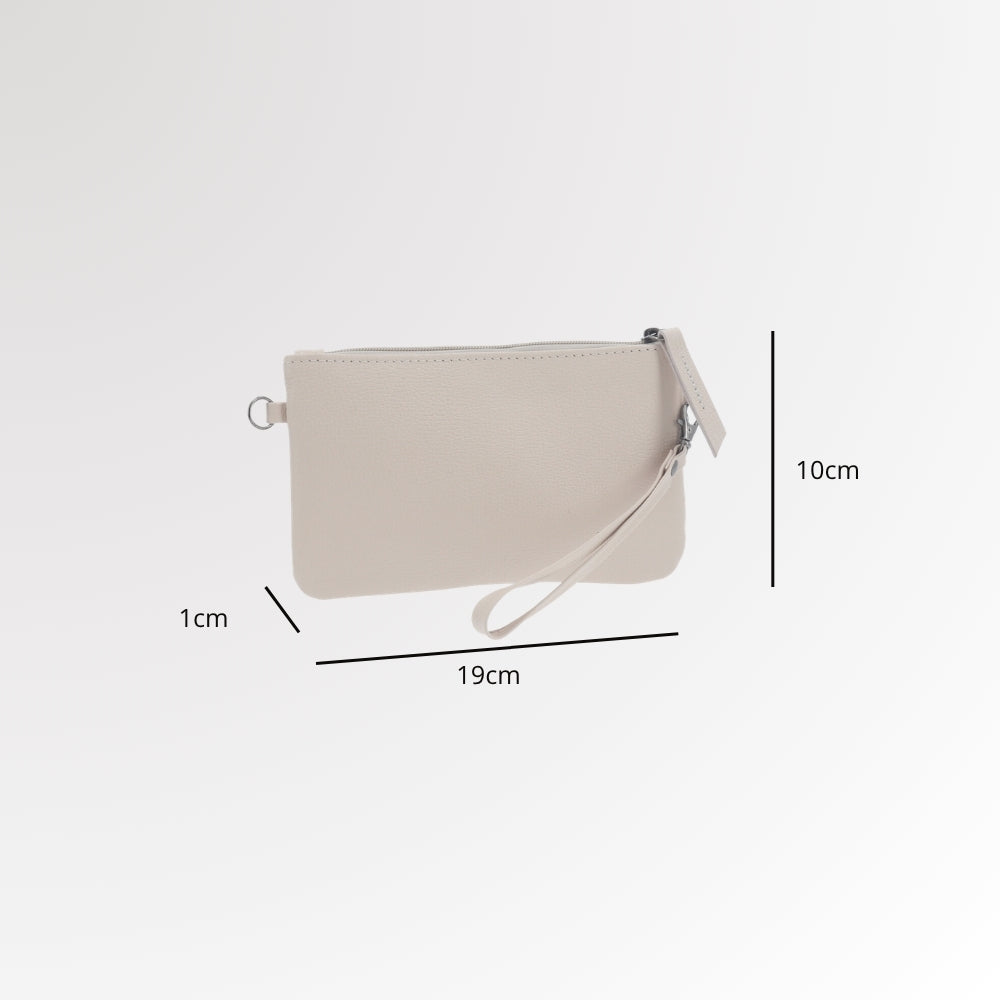 Bolsa Transversal em Couro que Converte em Carteira Marfim