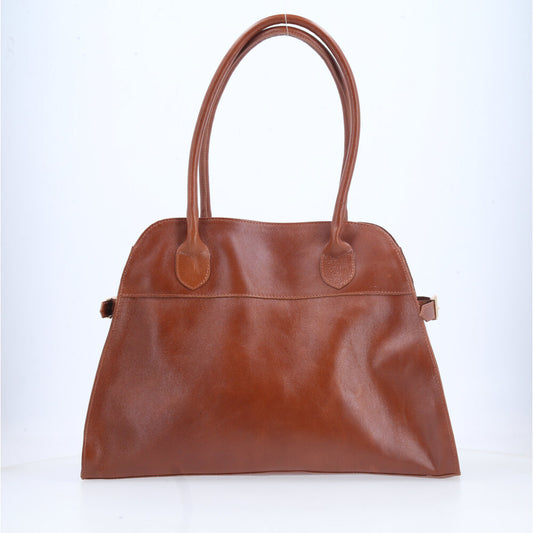 Bolsa Feminina de Couro Elegante com Alça de Ombro Caramelo