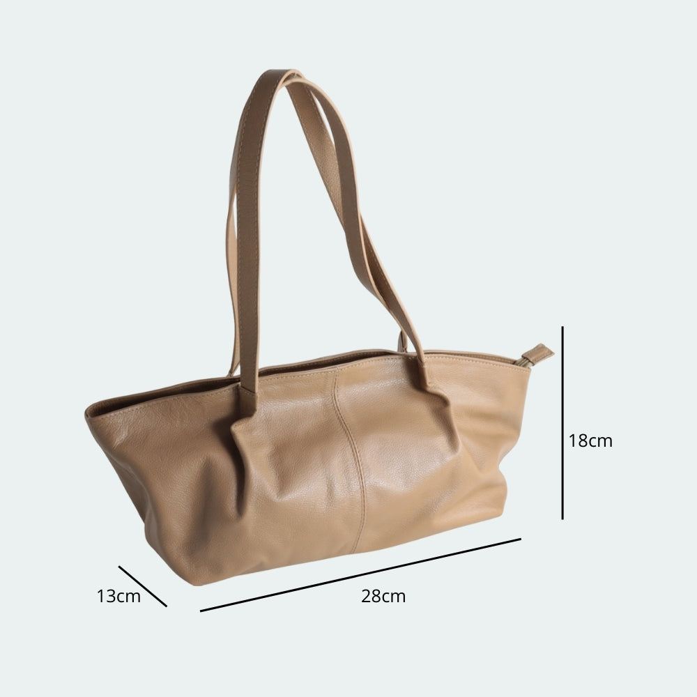 Bolsa de Ombro Feminina em Couro Bege