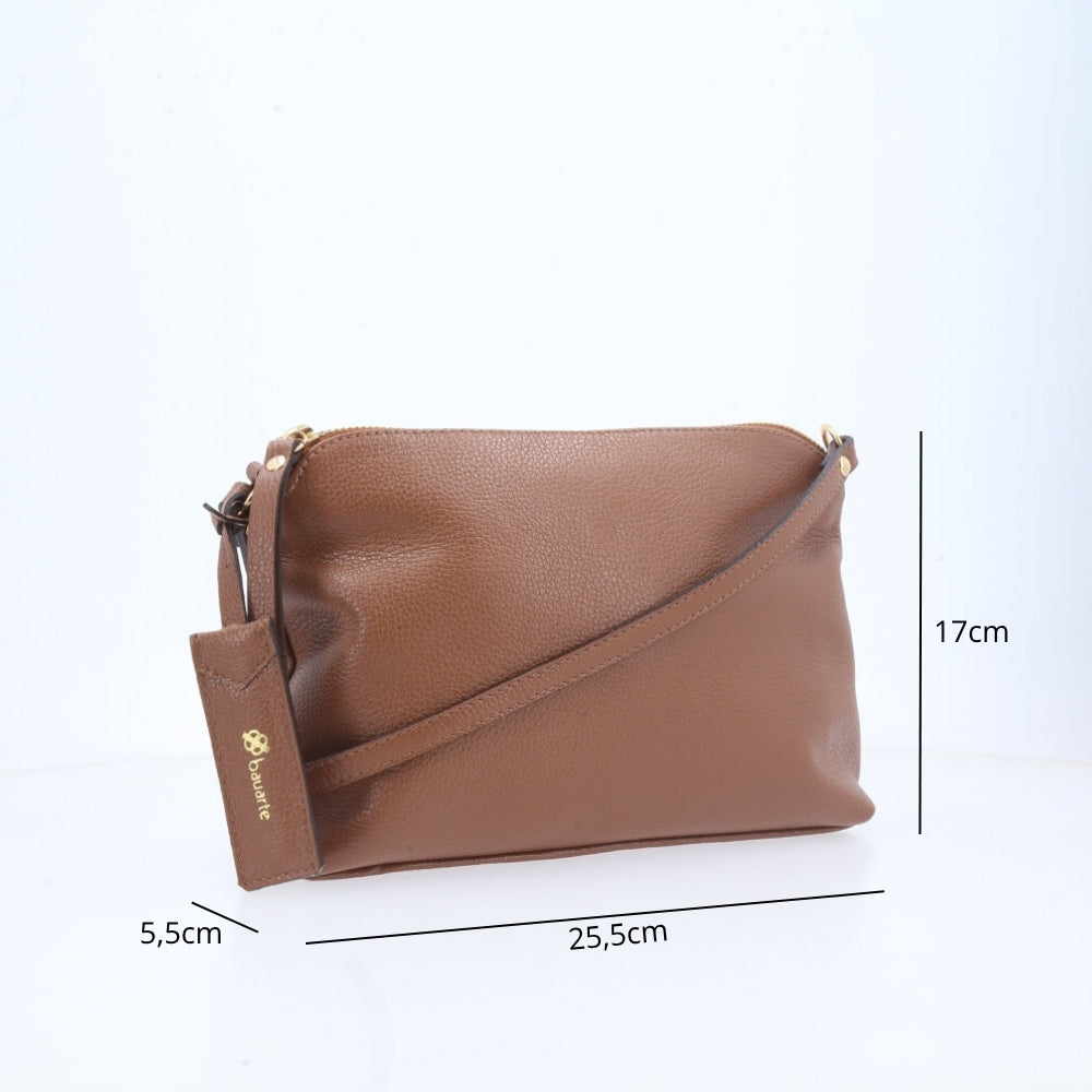 Bolsa Crossbody em Couro Caramelo