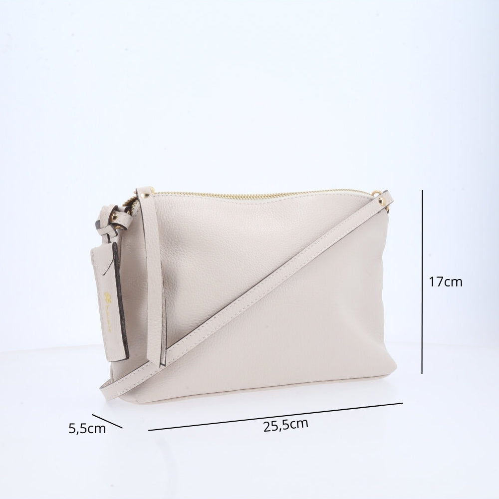 Bolsa Crossbody em Couro Marfim