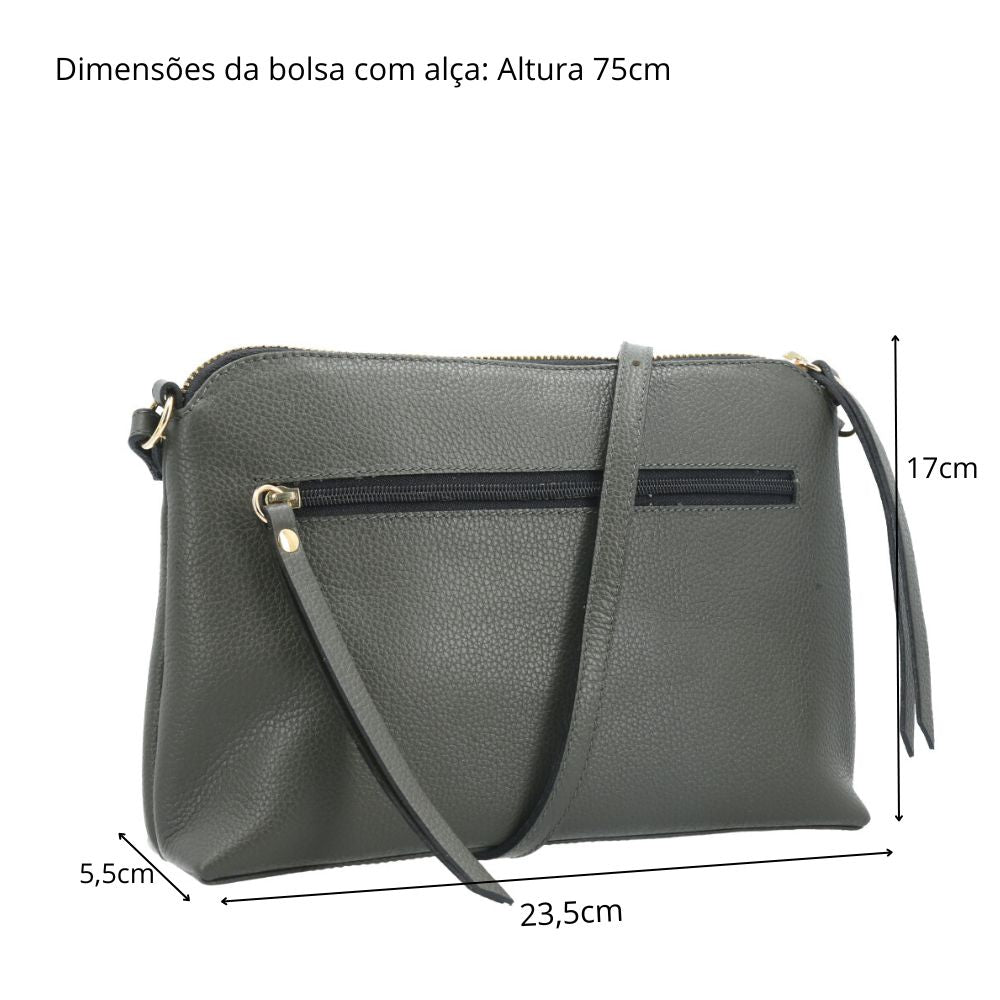 Bolsa Crossbody em Couro Verde