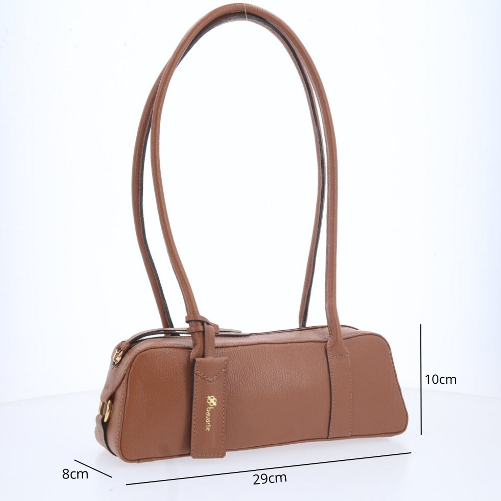 Bolsa Baguete com Alça Alongada Caramelo