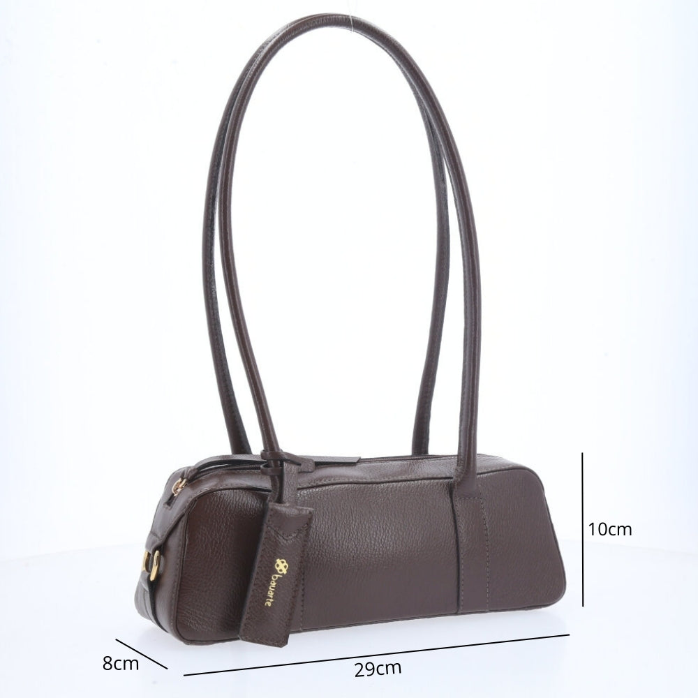 Bolsa Baguete com Alça Alongada Marrom