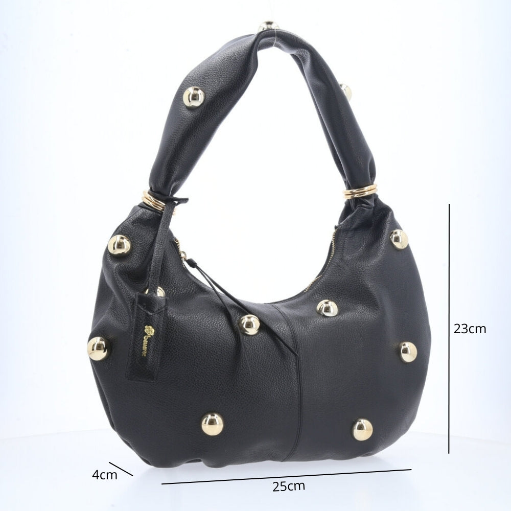 Bolsa Feminina Shoulder em Couro Preto