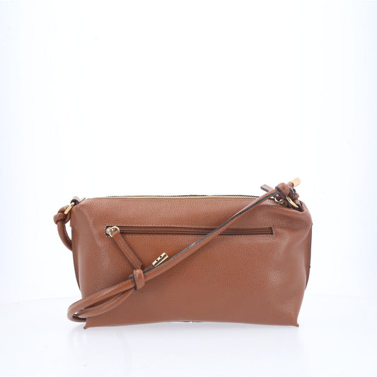 Bolsa Transversal Feminina em Couro Caramelo