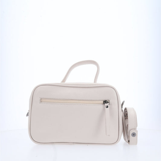 Bolsa de Couro Legítimo Feminina Baú Marfim