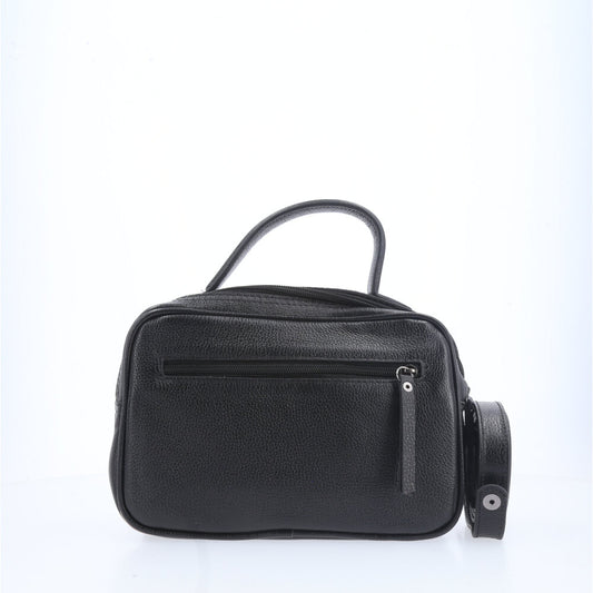 Bolsa Baú em Couro Legitimo com Alça Dupla Removível Preto