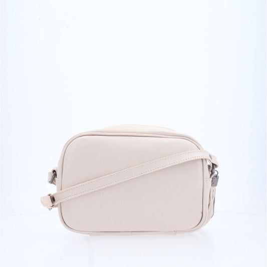 Bolsa Crossbody Feminina em Couro Matelassê com Tassel Marfim