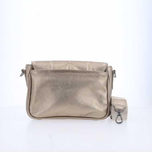 Bolsa Crossbody Feminina Metalizada Prata velha