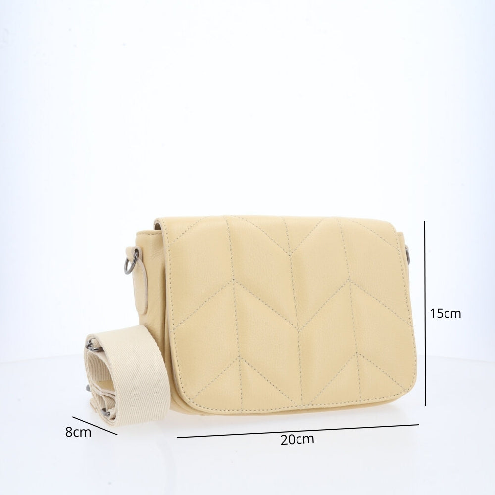 Bolsa Crossbody Feminina em Couro Matelassê Amarelo