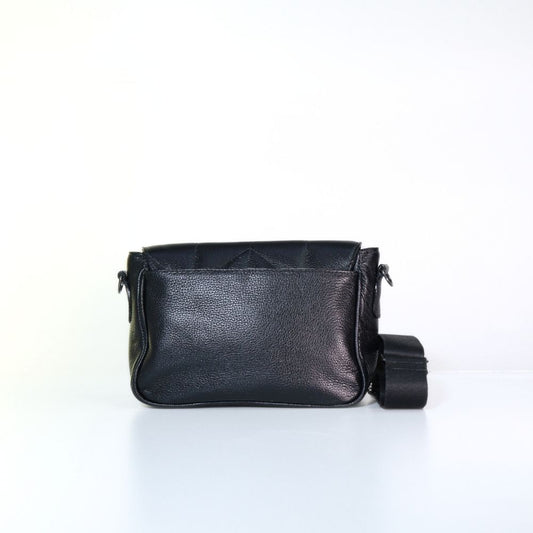 Bolsa Crossbody Feminina em Couro Matelassê Preto