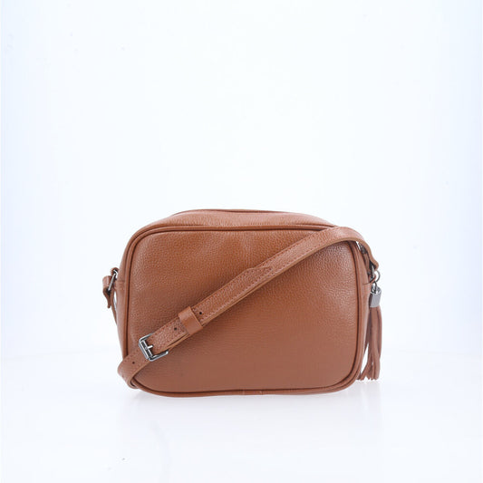 Bolsa Feminina Transversal em Couro Caramelo