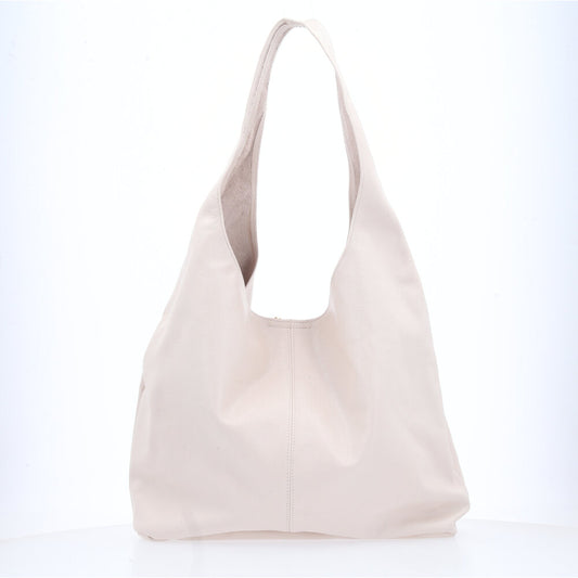 Bolsa Hobo Feminina em Couro com Carteira Marfim