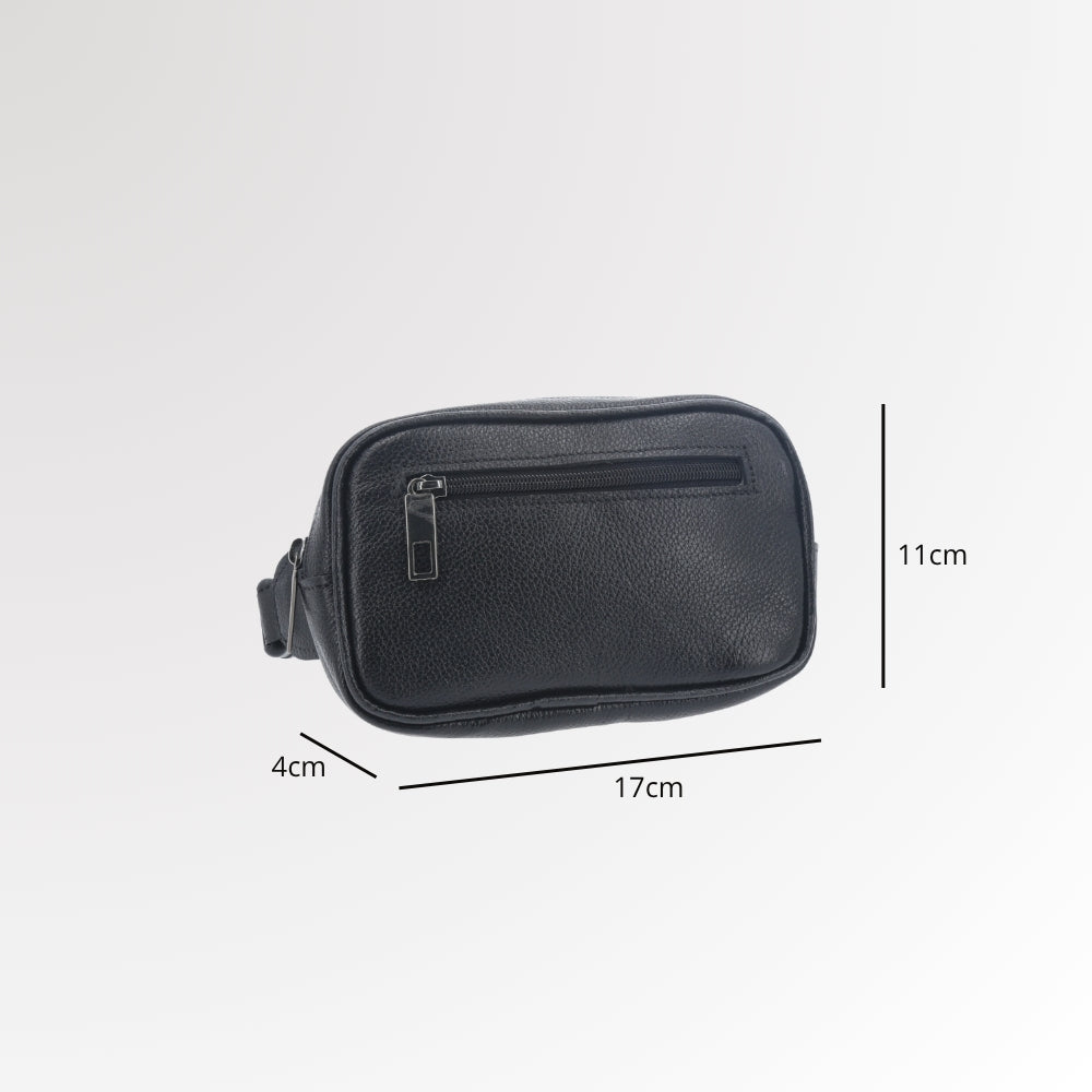 Bolsa Estilo Shoulder Bag Masculina em Couro Marrom