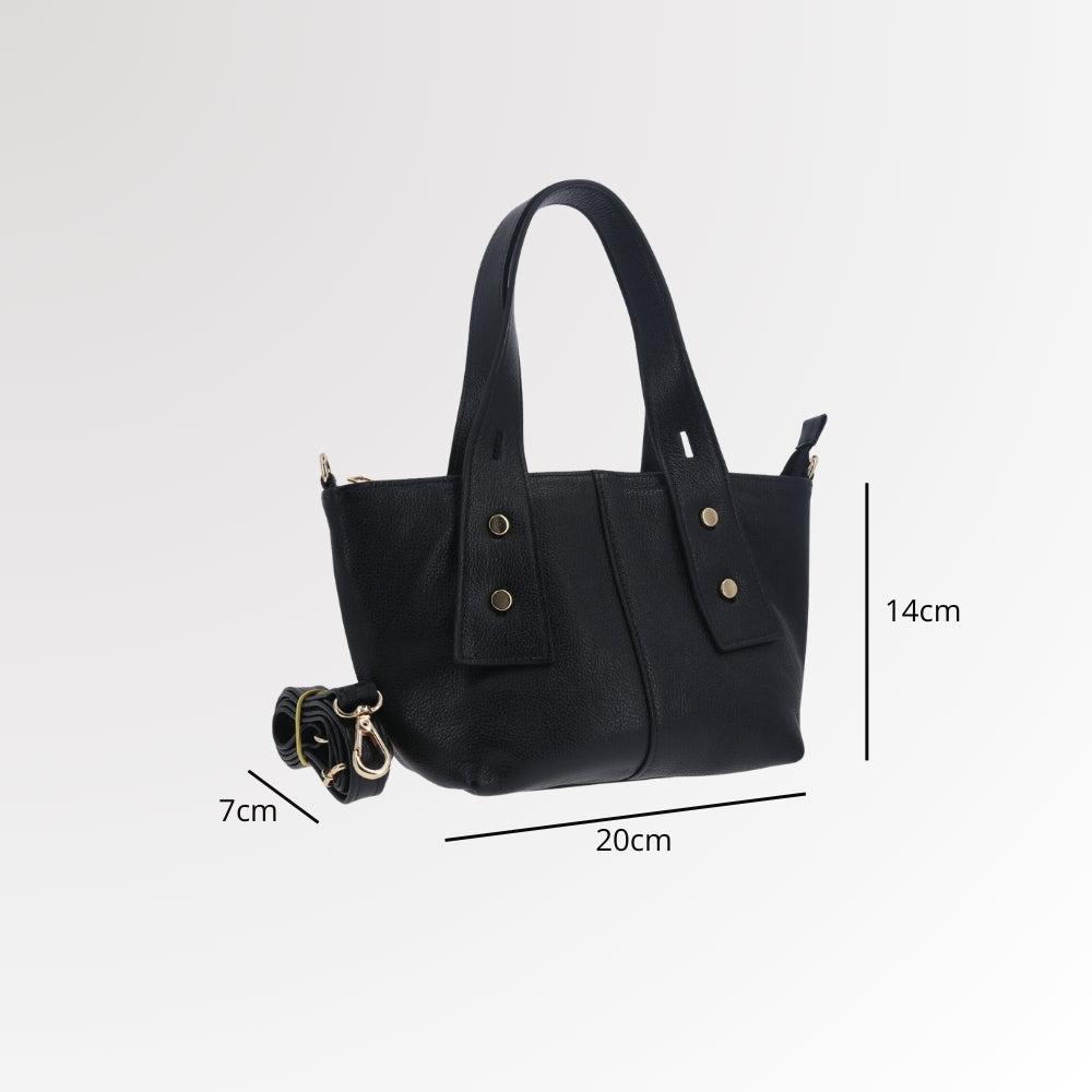 Bolsa Estruturada em Couro Preto