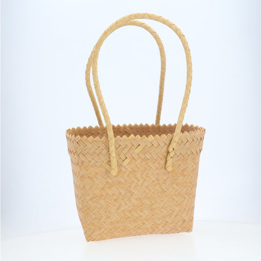 Bolsa de Praia em Palha com Design Trançado Bege claro