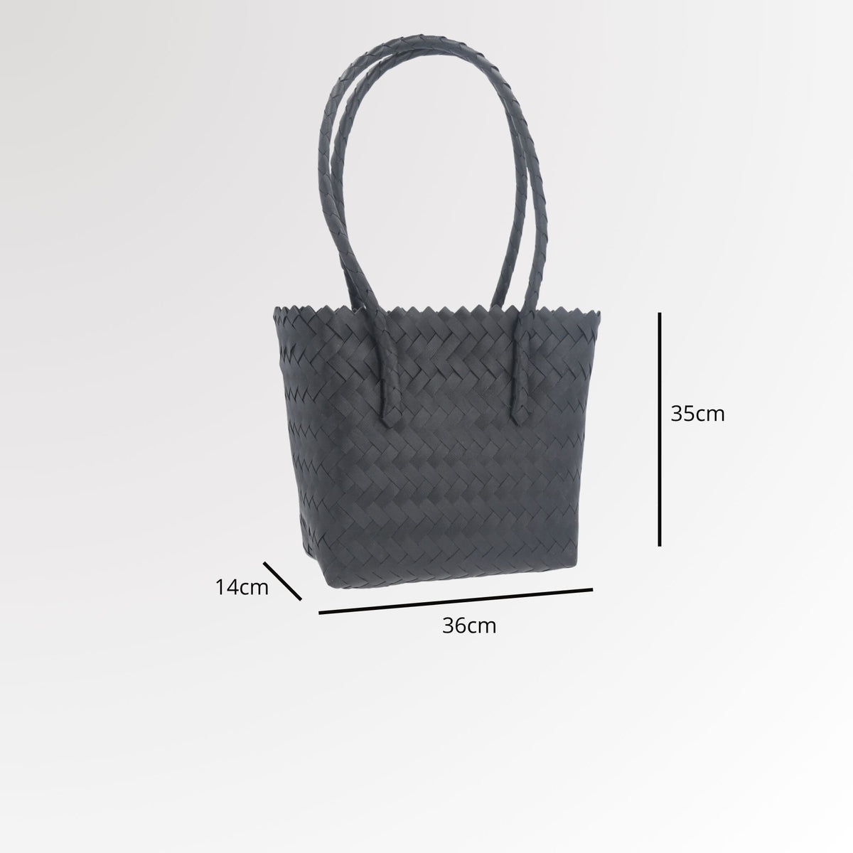 Bolsa de Praia em Palha com Design Trançado Preto