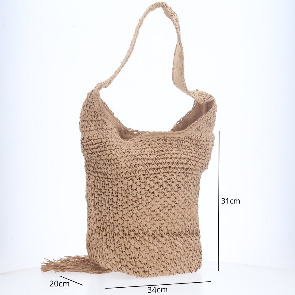 Bolsa Palha de Praia Caramelo