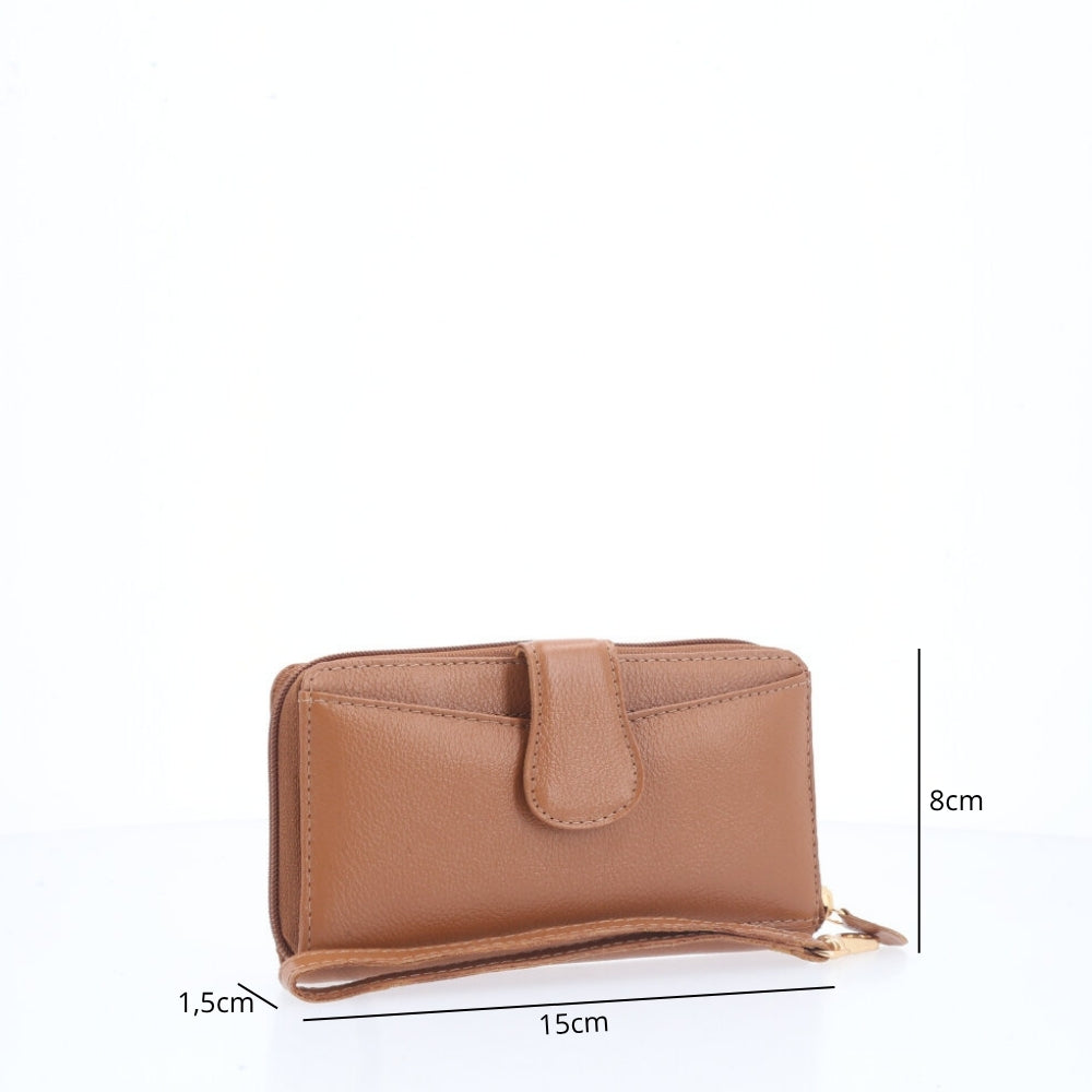 Carteira Feminina em Couro Caramelo