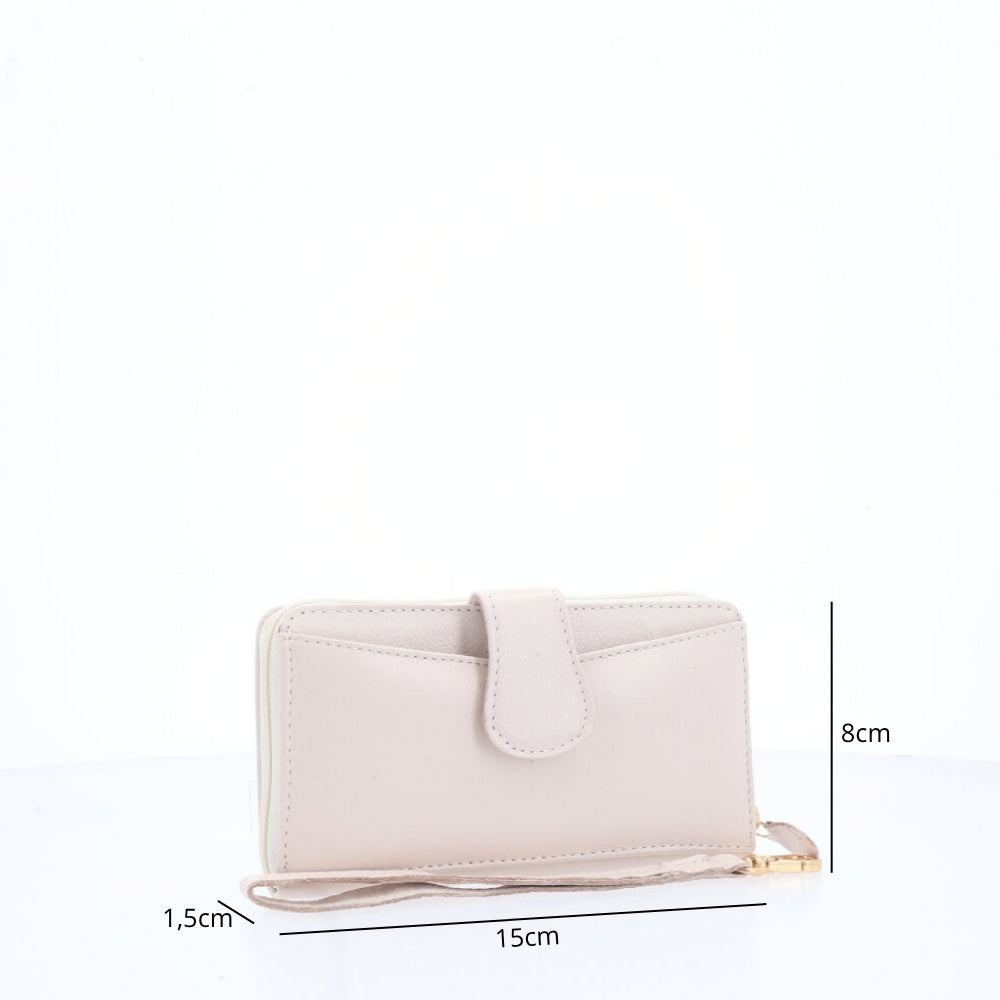 Carteira Feminina em Couro Marfim