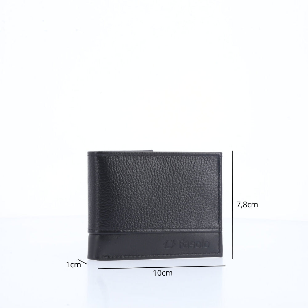 Carteira Masculino em Couro Preto