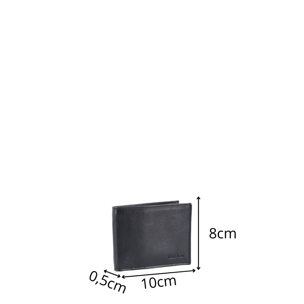 Carteira Masculina em Couro com Abertura Lateral Preto