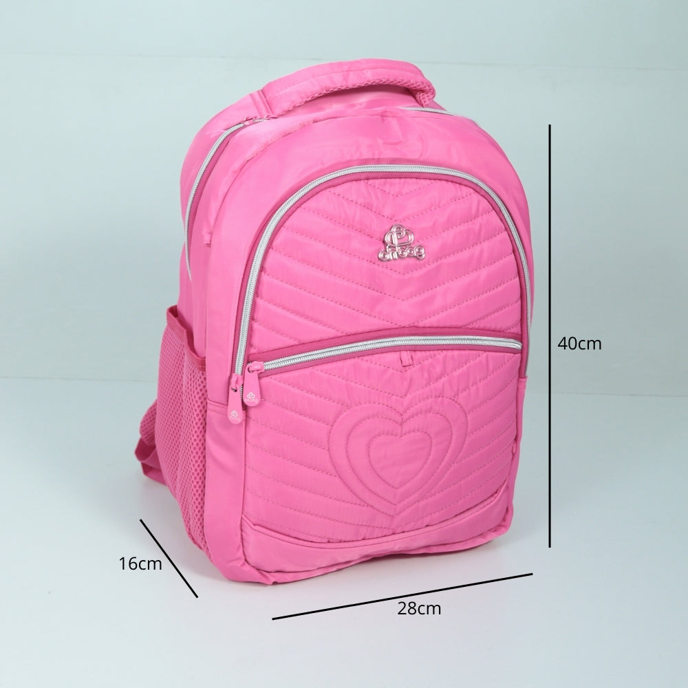 Mochila em Tecido com Alça Fixa Ajustável e Divisórias Pink