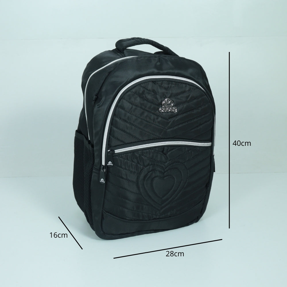 Mochila em Tecido com Alça Fixa Ajustável e Divisórias Preto