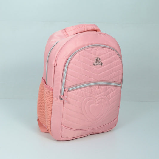 Mochila em Tecido com Alça Fixa Ajustável e Divisórias Rosa