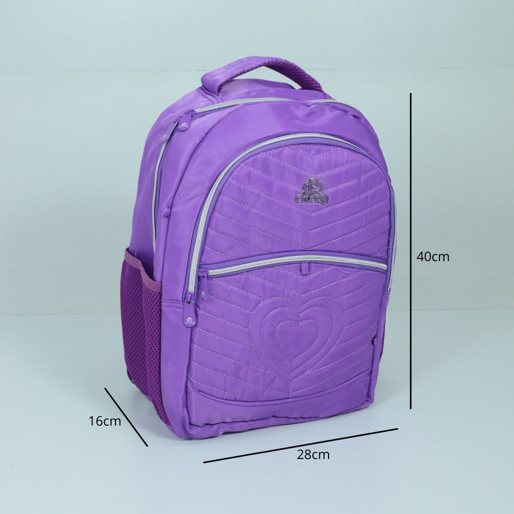 Mochila em Tecido com Alça Fixa Ajustável e Divisórias Roxo