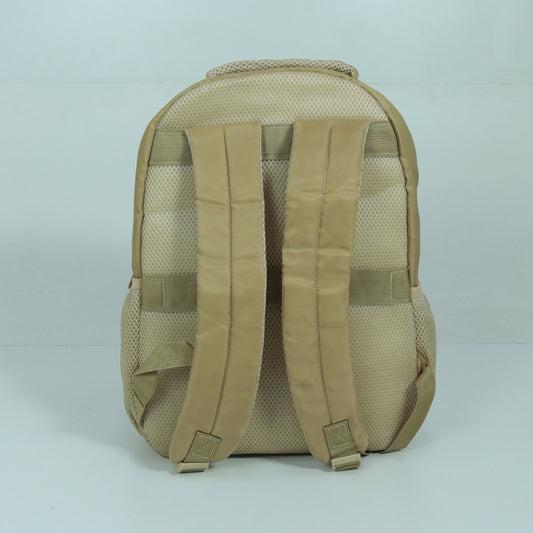 Mochila em Tecido com Alça Fixa Ajustável e Divisórias Bege
