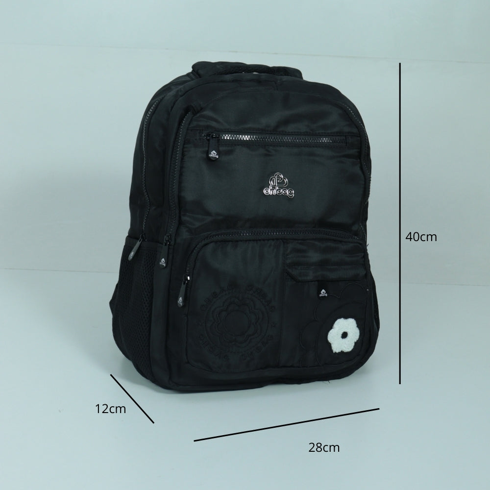 Mochila em Tecido com Alça Fixa Ajustável e Divisórias Preto