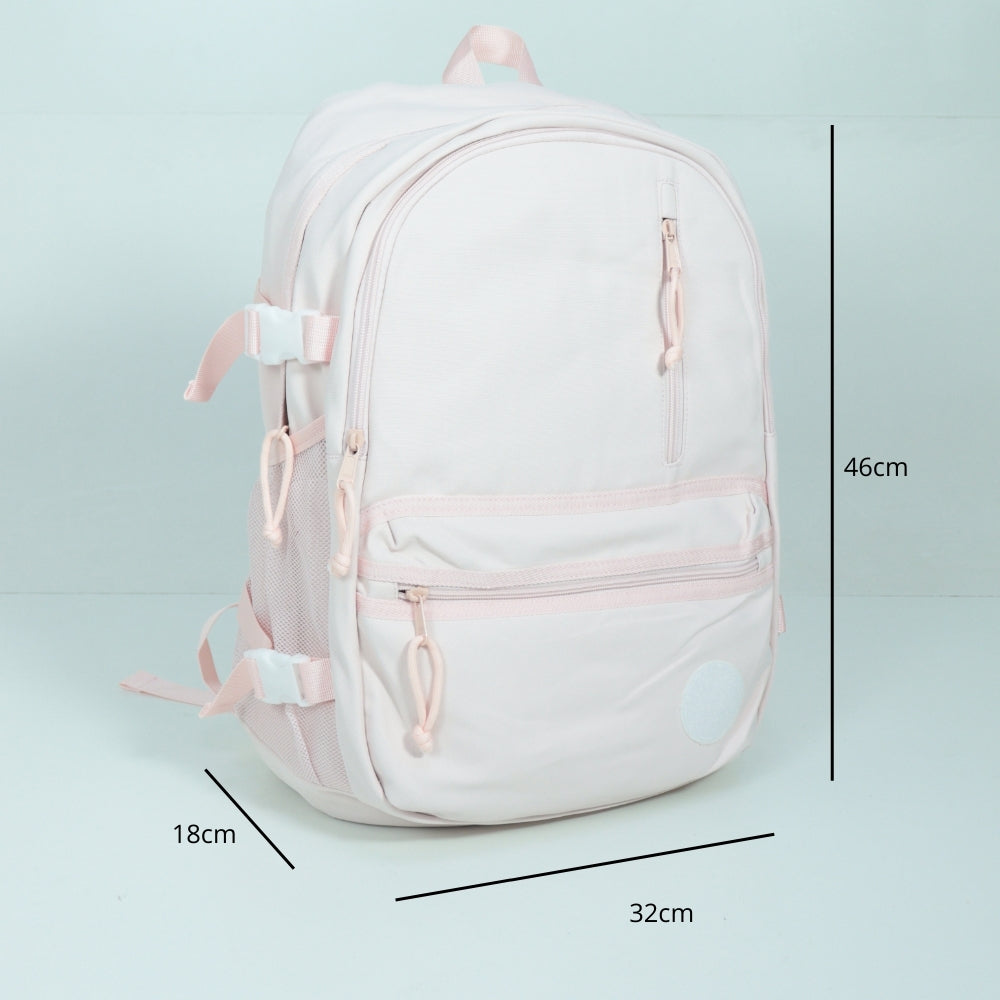 Mochila em Tecido com Organização Prática Rosa