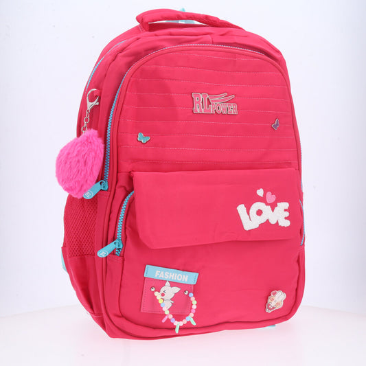 Mochila em Tecido com Detalhes Decorativos Pink