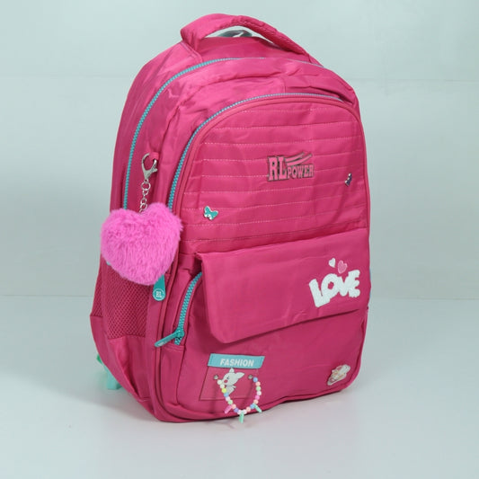 Mochila em Tecido com Detalhes Decorativos Pink