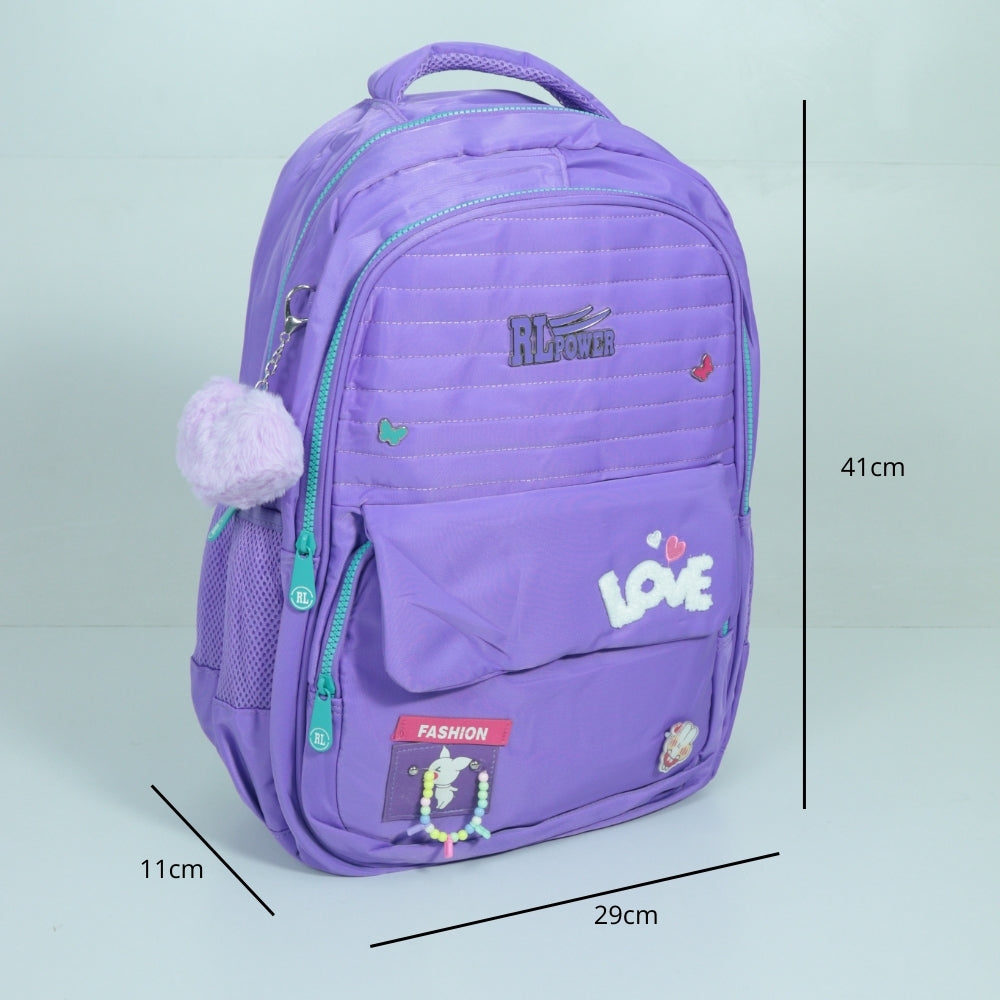 Mochila em Tecido com Detalhes Decorativos Roxo