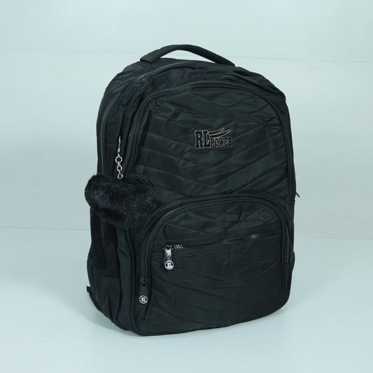 Mochila em Tecido com Alça Fixa Ajustável e Divisórias Preto