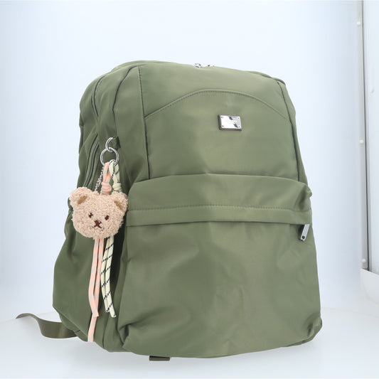 Mochila em Nylon Reforçado com Chaveiro Verde