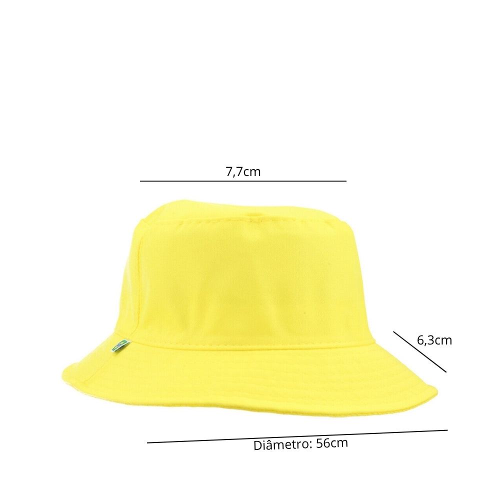 Chapéu Bucket Unissex Casual com Design Moderno Proteção Sol Amarelo