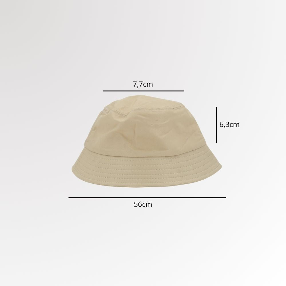 Chapéu Bucket Unissex Casual com Design Moderno Proteção Sol Bege