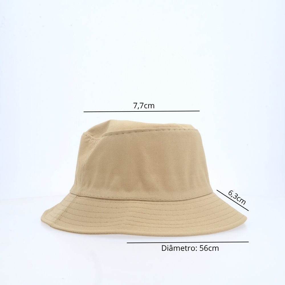 Chapéu Bucket Unissex Casual com Design Moderno Proteção Sol Bege escuro