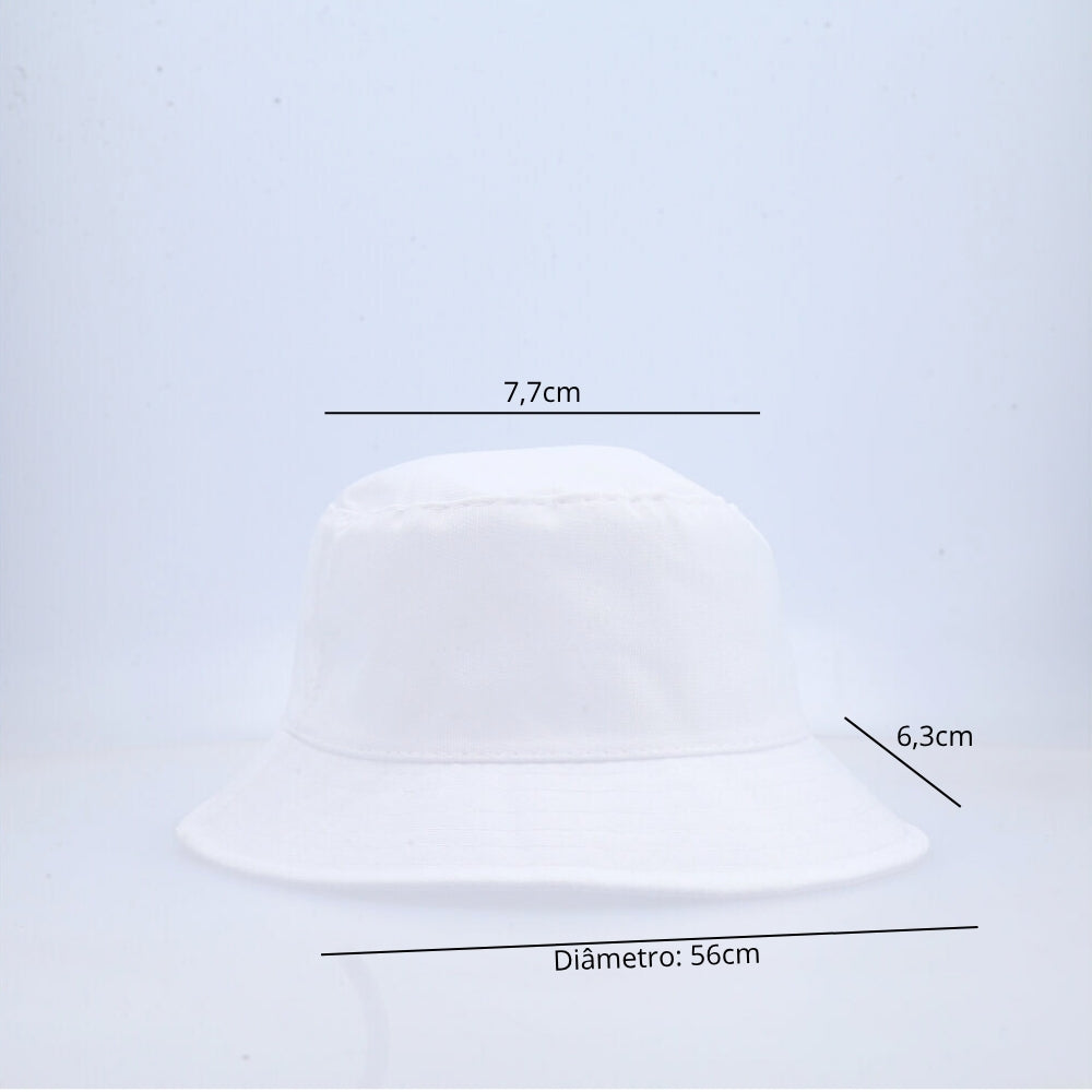 Chapéu Bucket Unissex Casual com Design Moderno Proteção Sol Branco