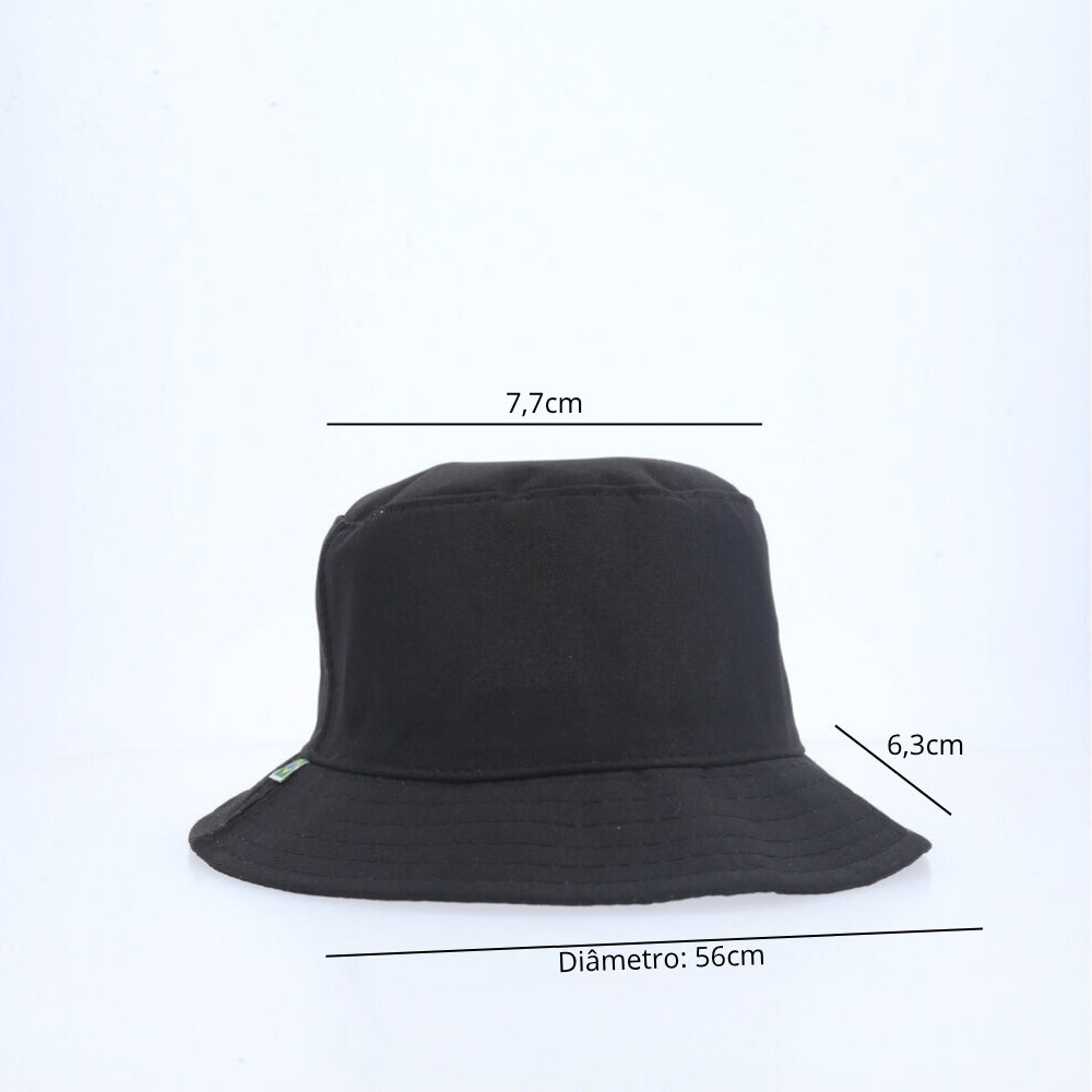 Chapéu Bucket Unissex Casual com Design Moderno Proteção Sol Preto