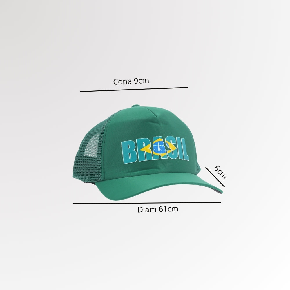 Boné Estilo Copa do Mundo com Design do Brasil Verde