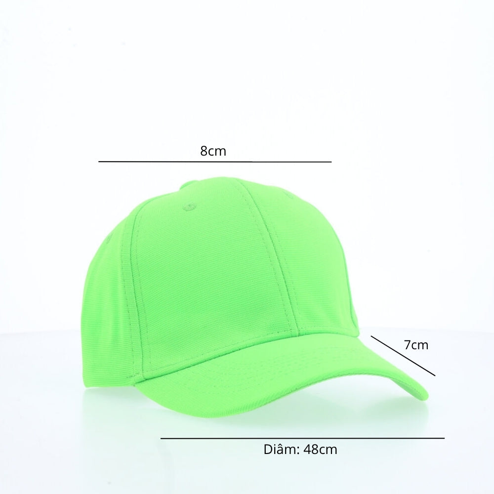 Boné Liso Unissex com Aba Curva e Ajuste em Metal Verde claro