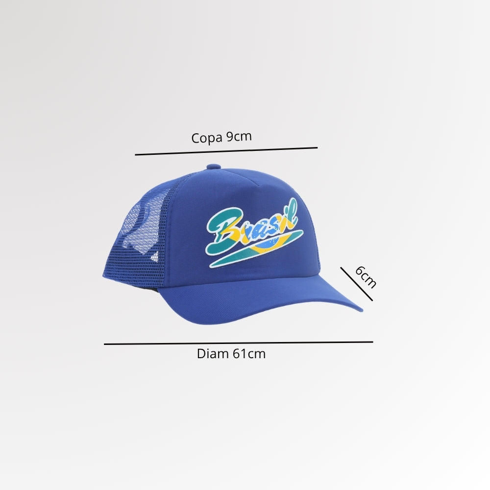 Boné Copa do Mundo com Design do Brasil Azul
