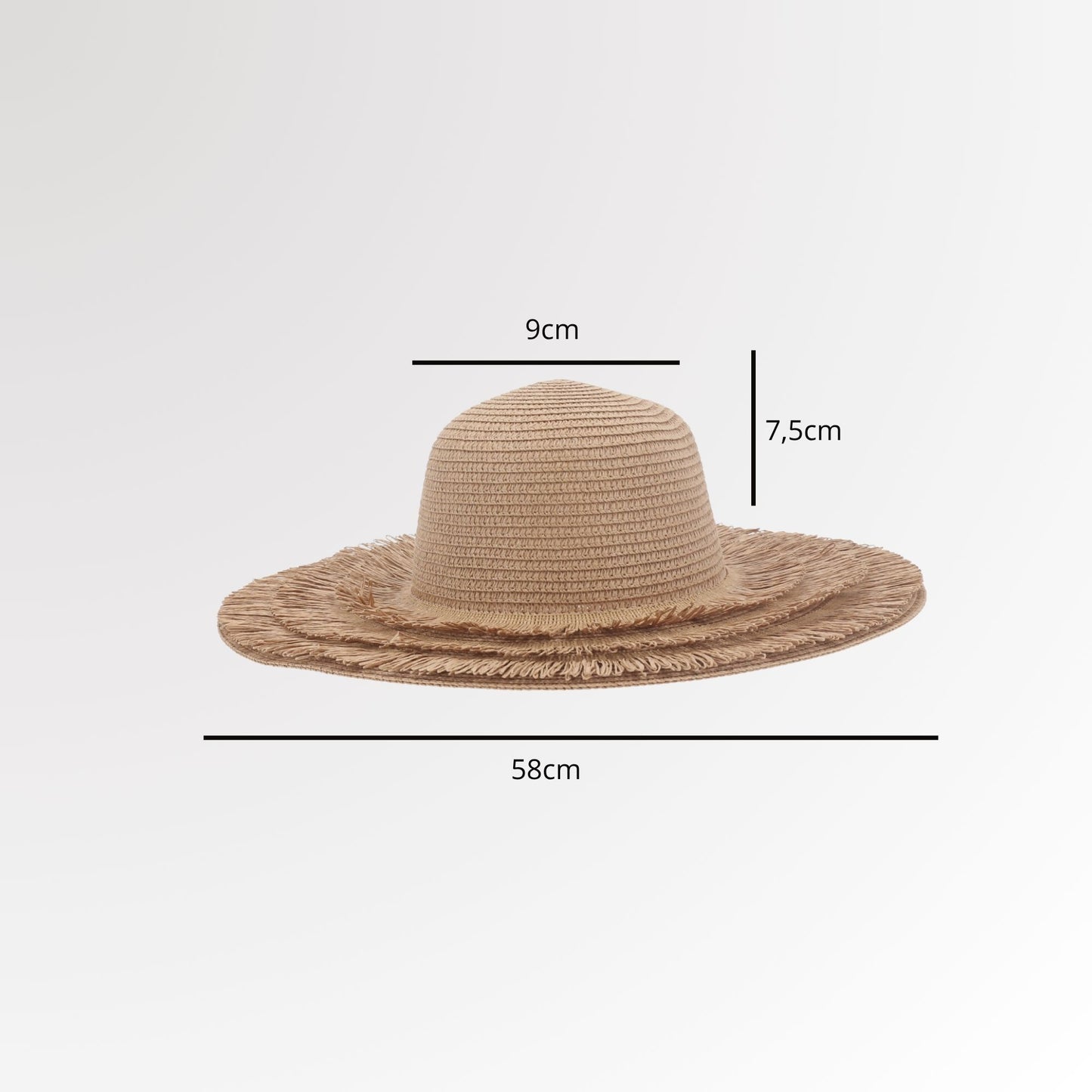Chapéu de Praia Estilo Riviera com Aba Desfiada Caramelo